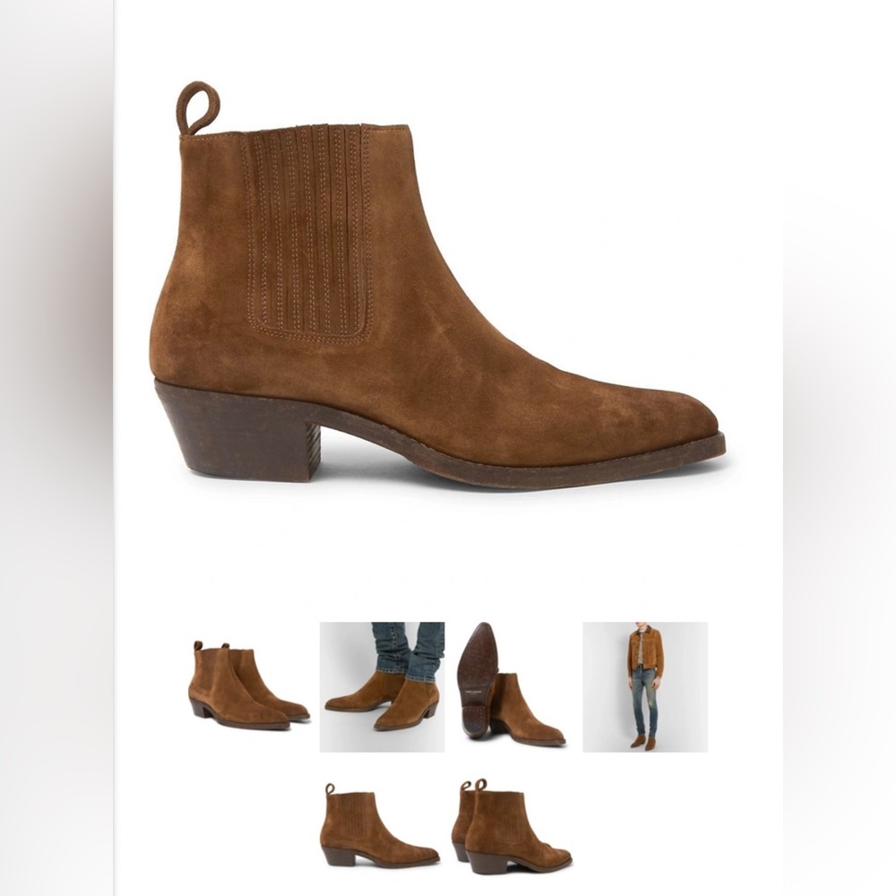 Saint Laurent chestnut suede Dakota Chelsea Boots size 39 (US 6) - Picture 6 of 9